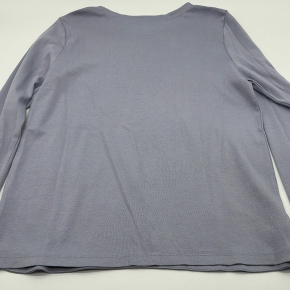 J Jill Ribbed Knit Longline Crewneck Tunic Gray Stretch Jersey Knit Size Small - Picture 6 of 10